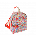 Mini children's backpack in ecru with flower print front view