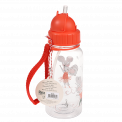 Mimi and Milo kids water bottle showing straw