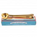Spirit of Adventure coffee scoop with bag clip on top of box