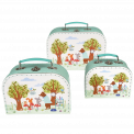 Set of 3 Woodland Friends design carboard storage cases