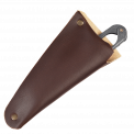 Mini garden snips in brown faux leather pouch