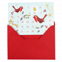Winter Walk miniature advent calendar card partially inside envelope