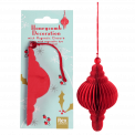 Honeycomb paper Christmas decoration in red with packaging