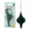 Honeycomb paper Christmas decoration in green with packaging