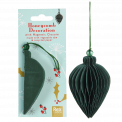 Honeycomb paper Christmas decoration in green with packaging
