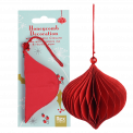 Honeycomb paper Christmas decoration in red with packaging