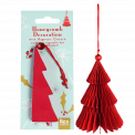 Honeycomb paper Christmas decoration in red with packaging