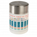 Stainless steel food flask in ecru with print of period table of the elements