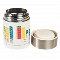Periodic Table stainless steel food flask with lid removed