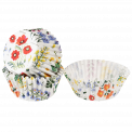 Cupcake cases in white with print of wild flowers