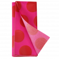 Red on pink Spotlight tissue paper pack with 1 sheet unfurled
