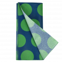 Green on blue Spotlight tissue paper pack with 1 sheet unfurled