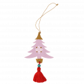 Pink Wooden Tree Christmas Decoration