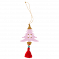 Pink Wooden Tree Christmas Decoration