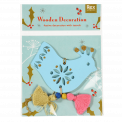 Blue Wooden Bird Christmas Decoration