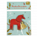 Red Wooden Horse Christmas Decoration