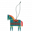 Green Wooden Horse Christmas Decoration