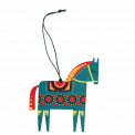 Green Wooden Horse Christmas Decoration