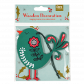 Green Wooden Bird Christmas Decoration