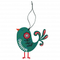 Green Wooden Bird Christmas Decoration