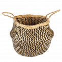 Medium Black Zigzag Seagrass Basket