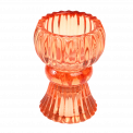 Double Ended Burnt Orange Glass Candlestick