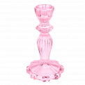 Tall Pink Glass Candlestick