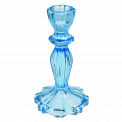Tall Blue Glass Candlestick