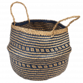 Large Navy Blue Seagrass Basket