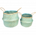 Small Turquoise Seagrass Basket