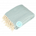 Pale Blue Herringbone Throw