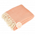 Coral Herringbone Throw