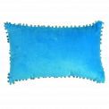 Greek Blue Pom Pom Cushion