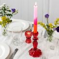 Tall Red Glass Candle Holder