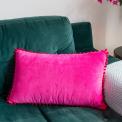 Pink Velvet Pom Pom Cushion