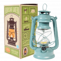 Light Blue Led Hurricane Lantern