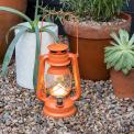 Burnt Orange Led Hurricane Lantern