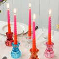 Dip Dye Spiral Candles Pink And Orange (set Of 4)