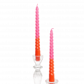 Dip Dye Spiral Candles Pink And Orange (set Of 4)