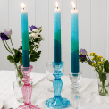 Dip Dye Candles Light Blue, Aquamarine And Dark Blue (set Of 4)