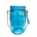 Blue Jam Jar Tealight Holder
