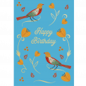 Flower Birds Birthday Card