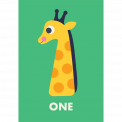 Giraffe 'one' Birthday Card