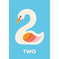 Swan 'two' Birthday Card