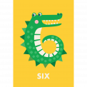 Crocodile 'six' Birthday Card
