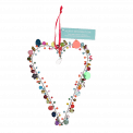 Multi-Beaded Heart Decoration (11 X 16 Cm)