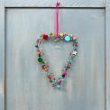 Multi-Beaded Heart Decoration (11 X 16 Cm)