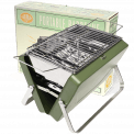 Portable suitcase bbq dark green