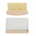 Wooden Table Brush And Pan Set - Soft Grey