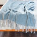 Woven Blanket With Tassels (127 X 152cm) - Light Blue